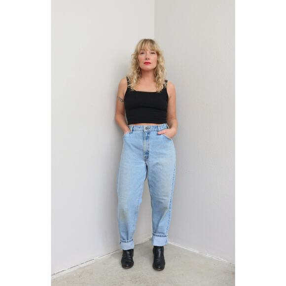 1990's Vintage Levi's 550 Light Wash Relaxed Fit Jeans Women's LG XL 35" to 36" - Picture 6 of 10